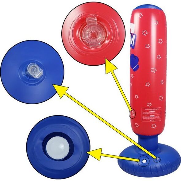 LeanToys Nadmuchiwany Worek Bokserski Czerwono Niebieski 125CM