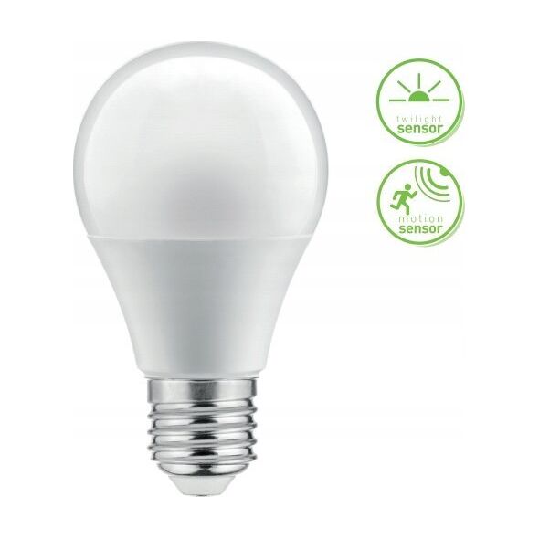 GTV Żarówka LED GTV LD-A60CZ4-10W 10W E27 A60 810lm 87mA AC220-240V 200 stopni 4000K z czujnikiem zmierzchu