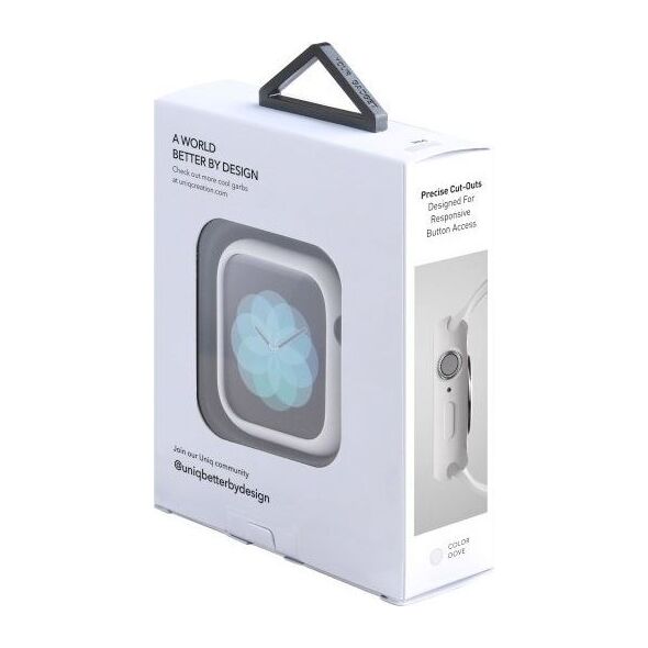 Uniq UNIQ etui Lino Apple Watch Series 5/4 44MM biały/dove white