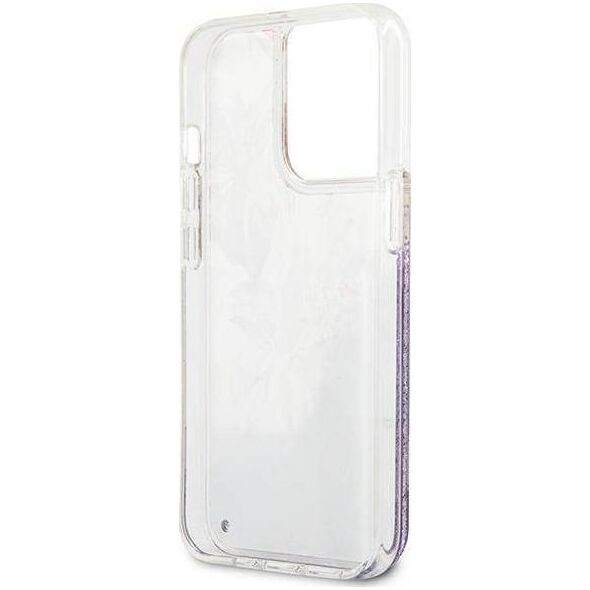 Guess Guess GUHCP13LLFLSU iPhone 13 Pro / 13 6,1" fioletowy/purple hardcase Flower Liquid Glitter