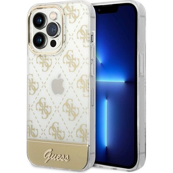 Guess Etui Guess GUHCP14XHG4MHG Apple iPhone 14 Pro Max złoty/gold hardcase 4G Pattern Script