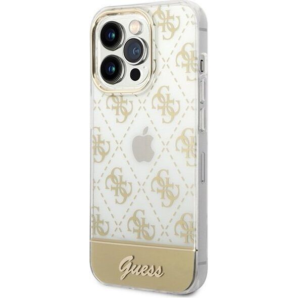 Guess Etui Guess GUHCP14XHG4MHG Apple iPhone 14 Pro Max złoty/gold hardcase 4G Pattern Script