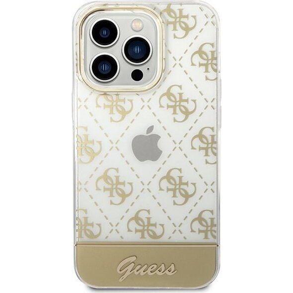 Guess Etui Guess GUHCP14XHG4MHG Apple iPhone 14 Pro Max złoty/gold hardcase 4G Pattern Script