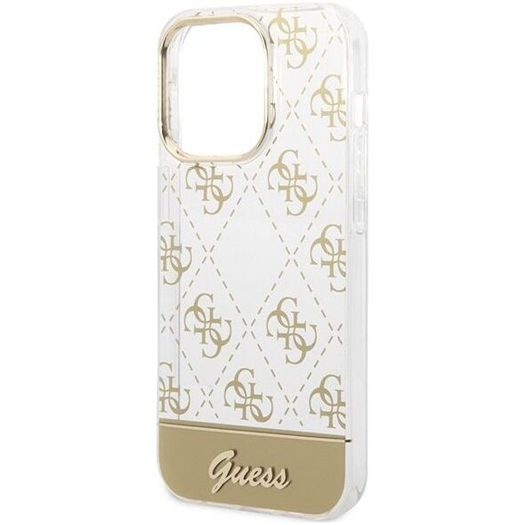 Guess Etui Guess GUHCP14XHG4MHG Apple iPhone 14 Pro Max złoty/gold hardcase 4G Pattern Script