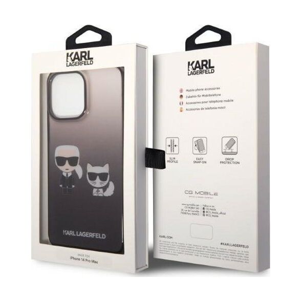 Karl Lagerfeld Etui Karl Lagerfeld do iPhone 14 Pro Max 6,7" hardcase czarny/black Gradient Ikonik Karl & Choupette
