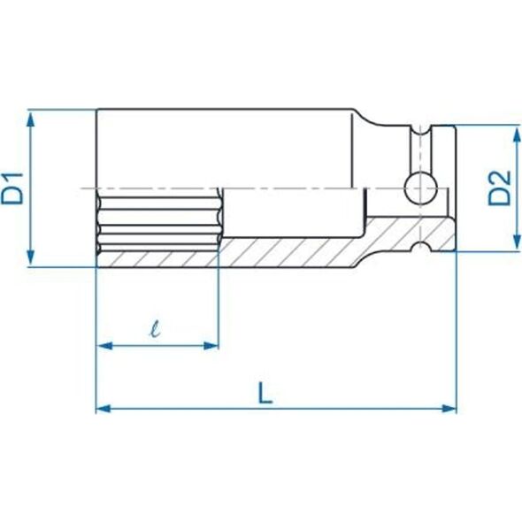King Tony NASADKA DŁUGA UDAROWA 1/2" 30mm x 80mm, 12-kąt King Tony