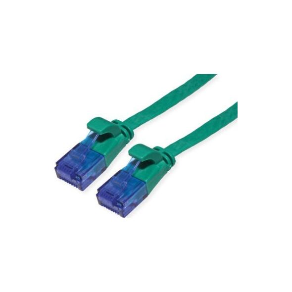 Value Kabel krosowy UTP VALUE, kat. 6A (klasa EA), bardzo płaski, zielony, 1,5 m