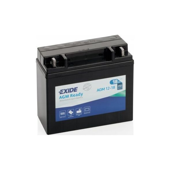 Μπαταρία AGM EXIDE 12V 18Ah 250A P+ Χωρίς συντήρηση 181x77x167mm Έτοιμη AGM12-18 κατάλληλη για: BOMBARDIER OUTL. OUTLAND. BUELL S1 S...