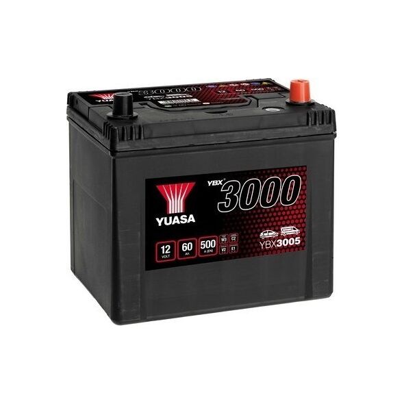 Μπαταρία YUASA 12V 60Ah/500A YBX3000 SMF (P+ standardowy) 232x173x225 B00 (εκκίνησης)