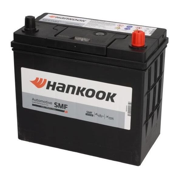 Επαναφορτιζόμενη μπαταρία HANKOOK 12V 45Ah/360A (P+ λεπτός πόλος (ιαπωνικά οχήματα)) 234x127x220 B0 (εκκίνησης)