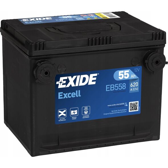 Συσσωρευτής EXIDE 12V 55Ah/620A EXCELL (L+ sae) 230x180x186 B9 (εκκίνησης)