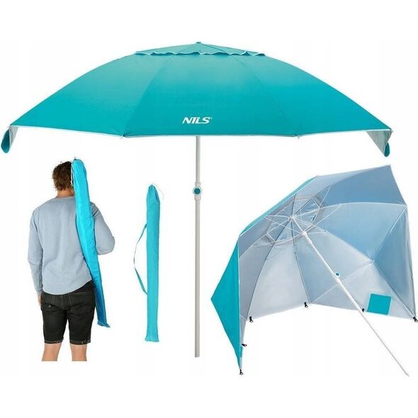 Nils Extreme NC7822 TURKUSOWY PARASOL PLAŻOWY XL 220 CM NILS