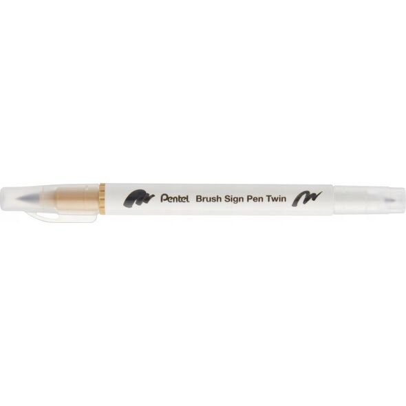 Pisak Brush Pentel Dwustronny Beżowy SESW30C-T124