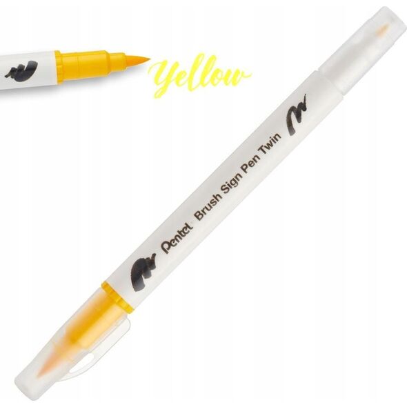 Pisak Brush Pentel Dwustronny Beżowy SESW30C-T124
