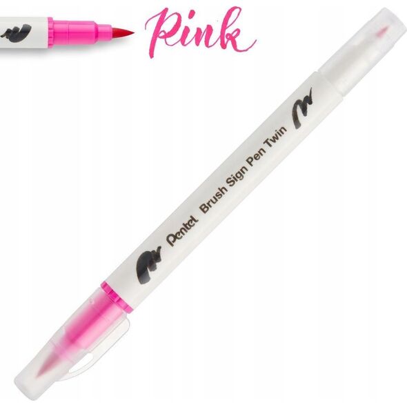 Pisak Brush Pentel Dwustronny Karminowy SESW30C-T119