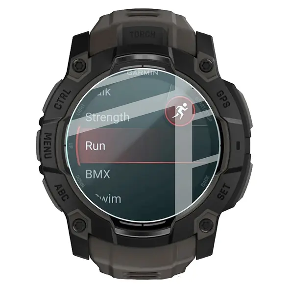 Bizon Glass Watch Clear Garmin Instinct 3 50 mm
