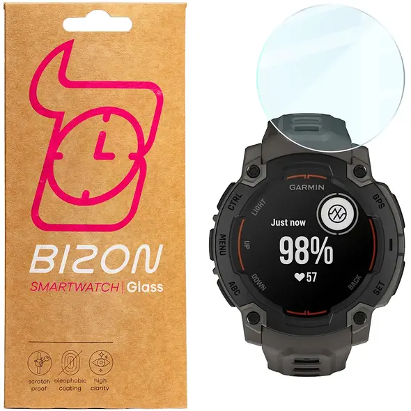 Bizon Glass Watch Clear Garmin Instinct E 45 mm