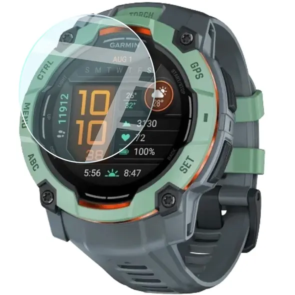 Bizon Glass Watch Clear Garmin Instinct 3 45 mm