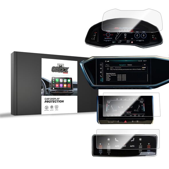 Κεραμική GrizzGlass Προστασία Οθόνης Αυτοκινήτου Audi A6 C8 2018 [4 PACK]