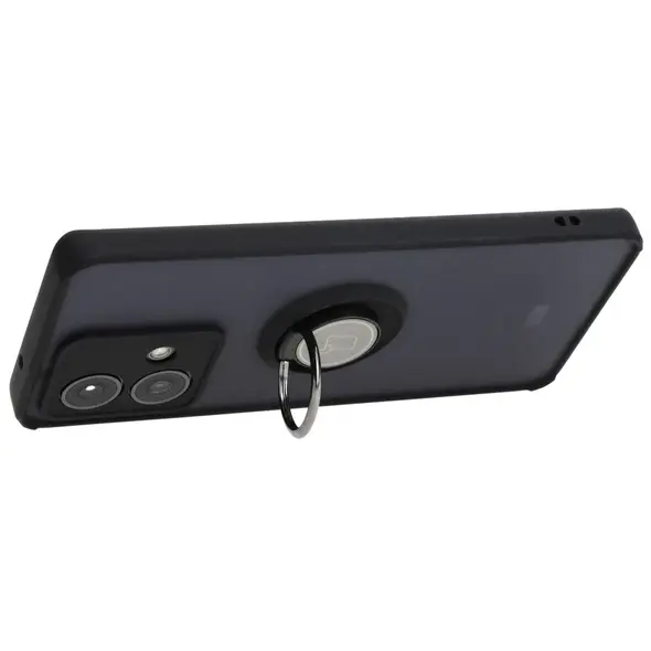Bizon Case Hybrid Ring Motorola Edge 40 Neo smoky with a black frame