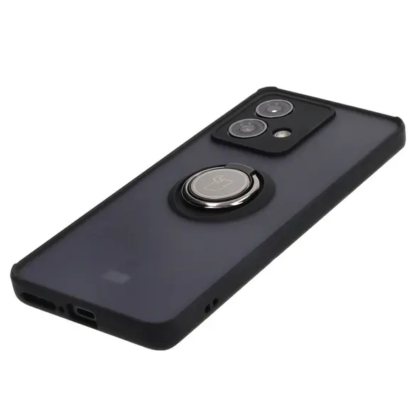 Bizon Case Hybrid Ring Motorola Edge 40 Neo smoky with a black frame