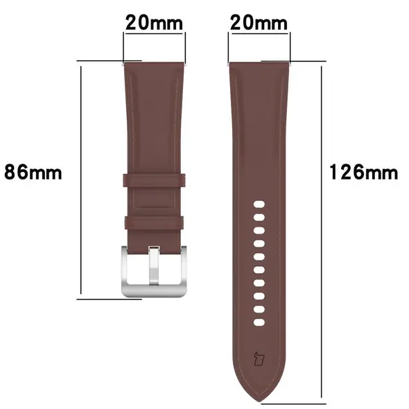 Bizon Strap Watch Casual Samsung Galaxy Watch FE/7/6/6 Classic/5/5Pro/4/4 Classic dark brown