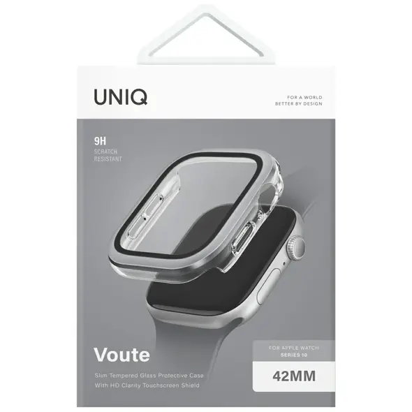UNIQ Voute Apple Watch Series 10 42mm με γυαλί ασημί