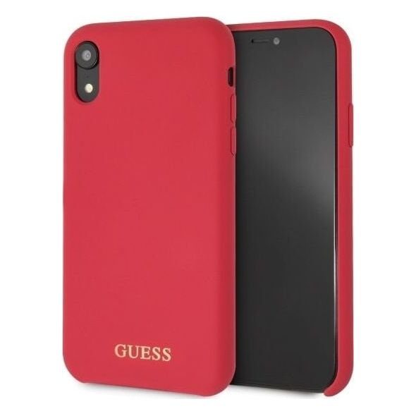 Guess Guess GUHCI61LSGLRE iPhone Xr red /czerwony hard case Silicone uniwersalny