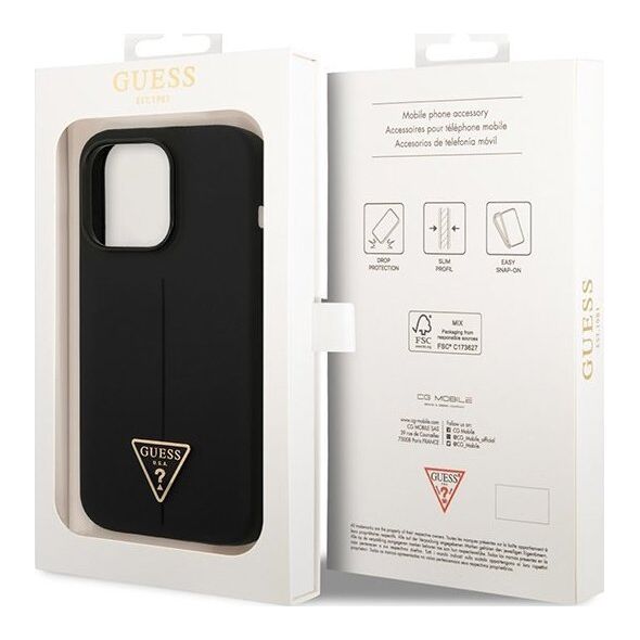 Guess Etui Guess GUHCP14XSLTGK Apple iPhone 14 Pro Max czarny/black hardcase Silicone Triangle