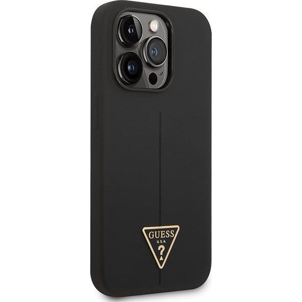 Guess Etui Guess GUHCP14LSLTGK Apple iPhone 14 Pro czarny/black hardcase Silicone Triangle