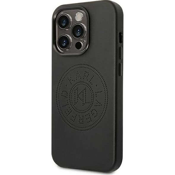 Karl Lagerfeld Karl Lagerfeld Leather Perforated Logo Case - Etui iPhone 14 Pro Max (czarny)