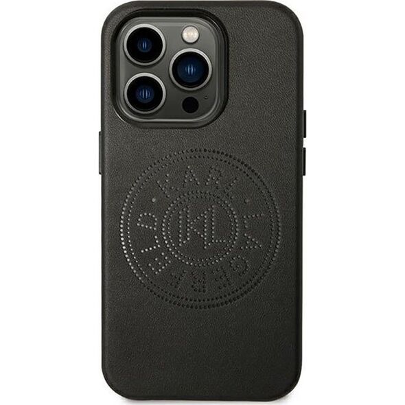 Karl Lagerfeld Karl Lagerfeld Leather Perforated Logo Case - Etui iPhone 14 Pro Max (czarny)