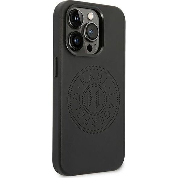 Karl Lagerfeld Karl Lagerfeld Leather Perforated Logo Case - Etui iPhone 14 Pro Max (czarny)