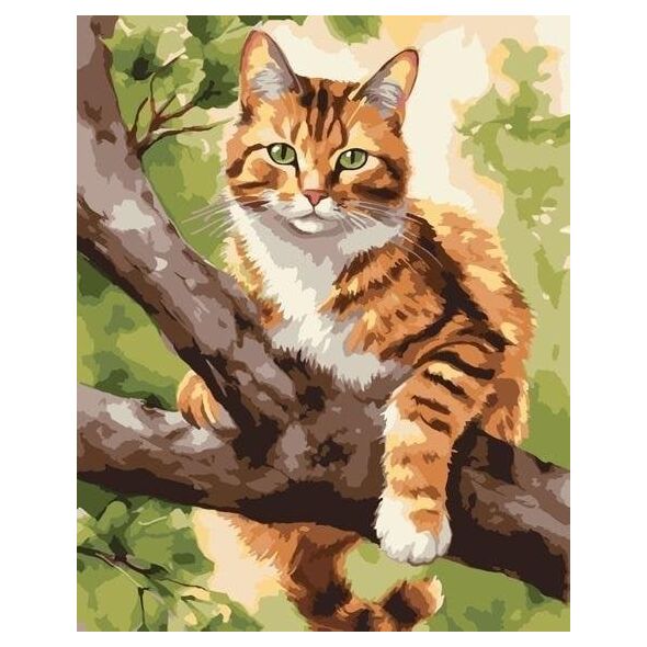 Malowanie po numerach - Łowca na drzewie 40x50cm