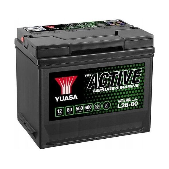 Μπαταρία YUASA 12V 80Ah/560A Active Leisure & Marine (L+ standardowy) 260x174x225 B9 (βαθιάς εκφόρτισης/εκκίνησης-τροφοδοσίας)