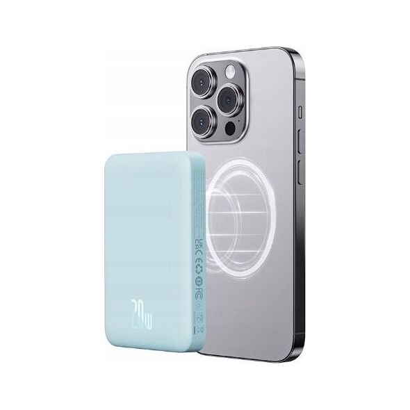 Φορητός φορτιστής Baseus OS-Baseus Magnetic Mini Air Ασύρματος Γρήγορος Φορτιστής 10000mAh 20W Galaxy Blue (Με Απλό Καλώδιο Φόρτισης Type-C σε Type-C (20V/3A) 30cm Λευκό)