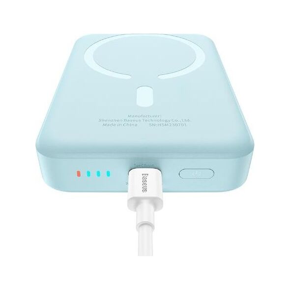 Φορητός φορτιστής Baseus OS-Baseus Magnetic Mini Air Ασύρματος Γρήγορος Φορτιστής 10000mAh 20W Galaxy Blue (Με Απλό Καλώδιο Φόρτισης Type-C σε Type-C (20V/3A) 30cm Λευκό)