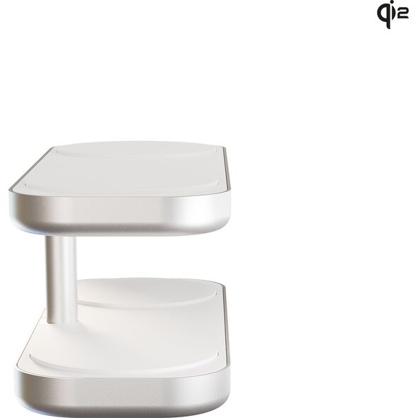 Φορτιστής ZENS Quattro Wireless Charger Pro 4 - ασύρματος φορτιστής Qi2 για τέσσερις συσκευές (4x15W) συμβατός με MagSafe (λευκό)