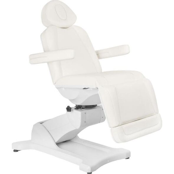 FOTEL KOSMETYCZNY ELEKTR. AZZURRO 869A OBROTOWY 4 SILN. BIAŁY