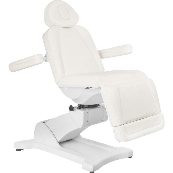 FOTEL KOSMETYCZNY ELEKTR. AZZURRO 869A OBROTOWY 4 SILN. BIAŁY