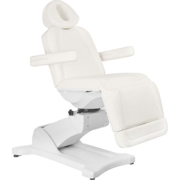 FOTEL KOSMETYCZNY ELEKTR. AZZURRO 869A OBROTOWY 4 SILN. BIAŁY