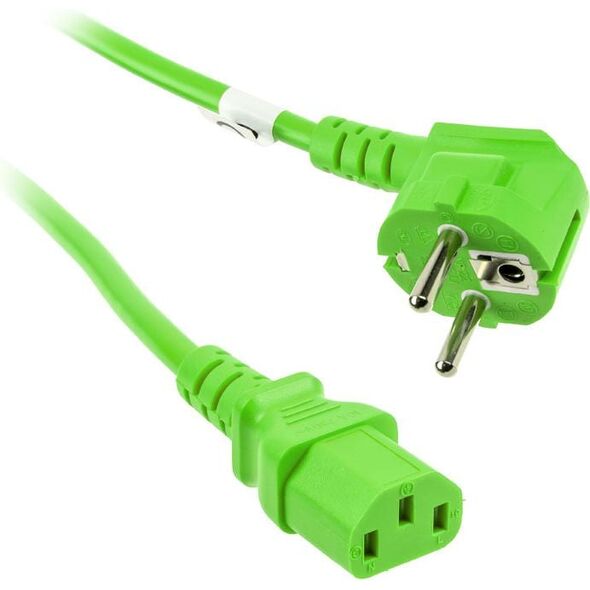 Kabel zasilający Kolink C13 - Schuko, 1.8m, zielony (CB-N-GU)