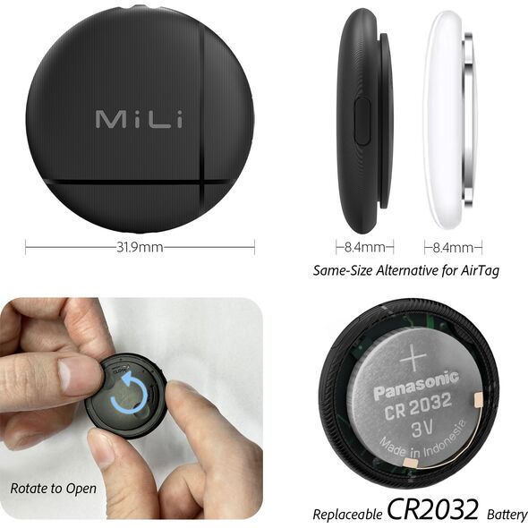 Moduł GPS MiLi MILI LiTag lokalizator czarny 1szt