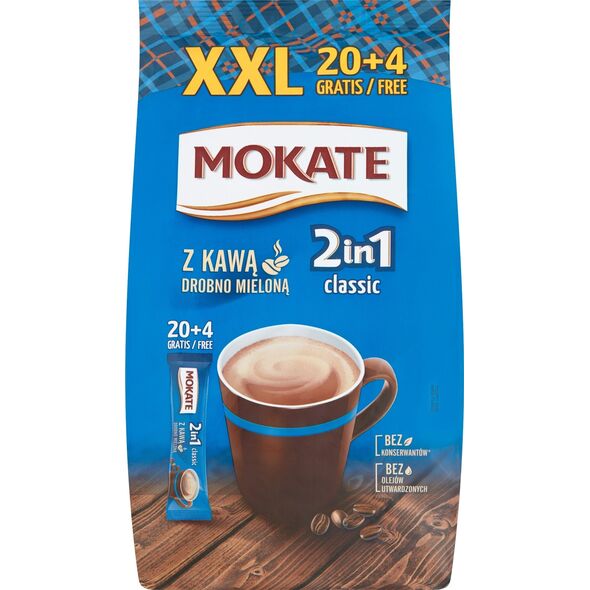 Καφές MOKATE 2 σε 1 σε φακελάκια 8g x 24 τεμ