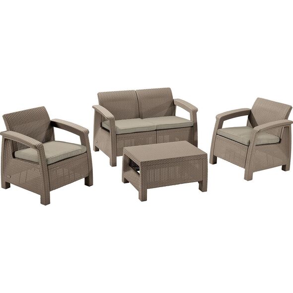 Allibert Zestaw mebli ogrodowych CORFU SET - cappuccino