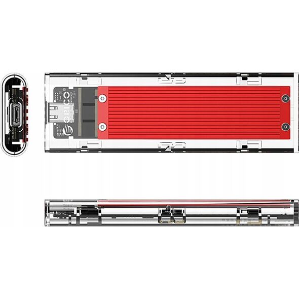 Θήκη δίσκου M.2 NVME σε USB-C 10Gbps - κόκκινη