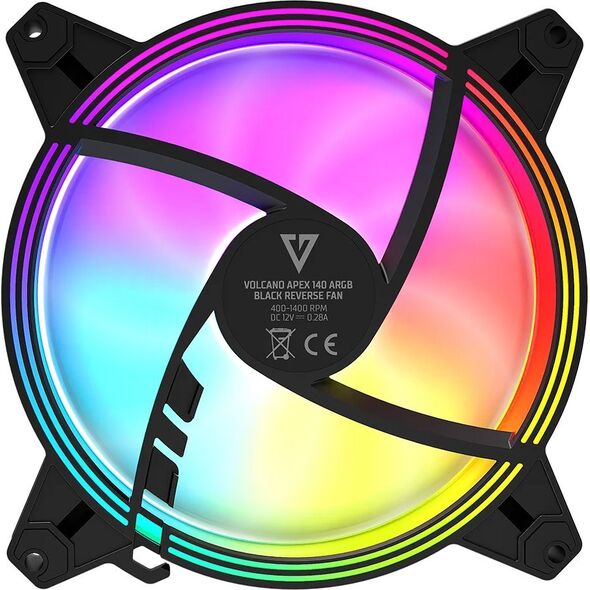 Wentylator Modecom Volcano Apex 140 ARGB Reverse Czarny (FAN-APEX-140R-ARGB-100)
