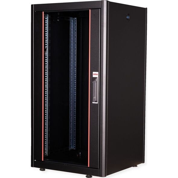 Roline ROLINE Netzwerkschrank Basic 48,26cm 19Zoll 22 HE 600x600 BxT Glast�r schwarz