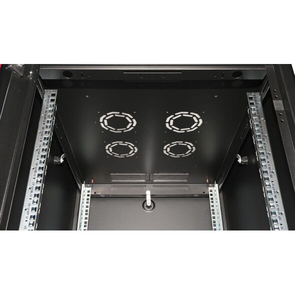 ROLINE Netzwerkschrank Basic 48,26cm 19Zoll 22 HE 600x800 BxT Glast�r schwarz