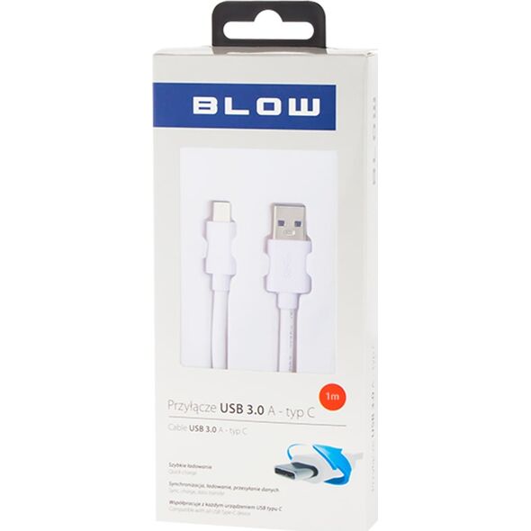 Kabel USB Blow USB-A - USB-C 1 m Biały